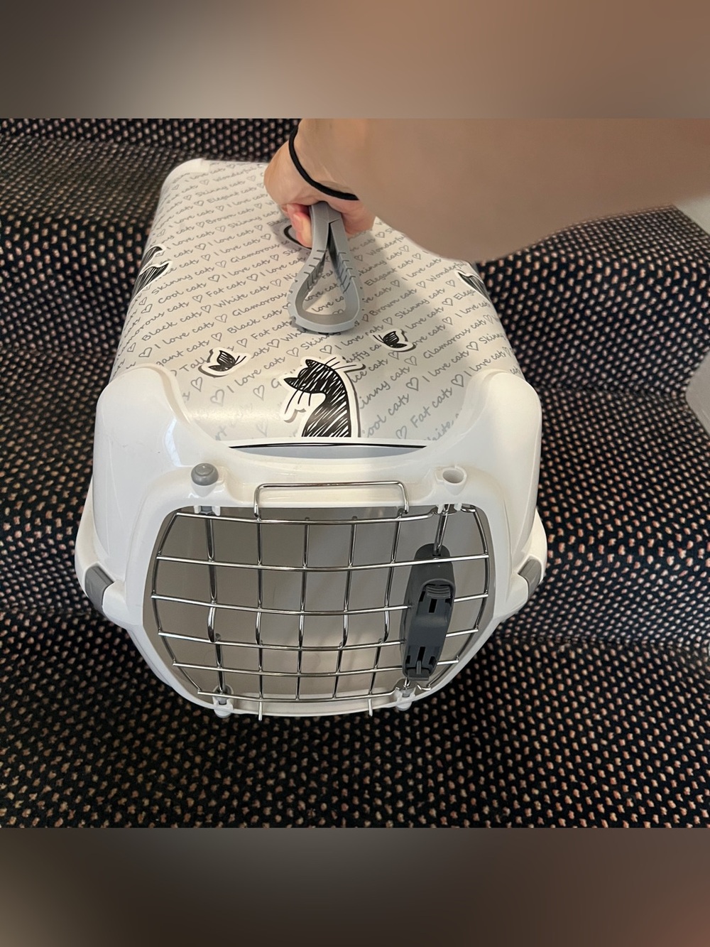 Never used! Small Pet Cat Dog Carrier 20x12x12 Moderna “Cats in Love” Runner NWT - Picture 4 of 10